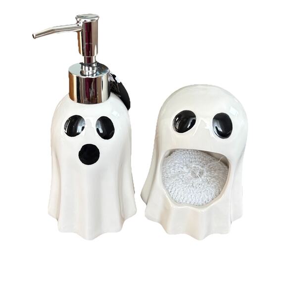 HEY BOO Pink Stanley Coffee Cup Ghost Throw BLanket Home Decor Halloween 3PC SET - Picture 7 of 16